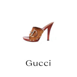 Gucci Hasler Horsebit Accent
Suede Wood Heels Brown Sandals Size 8